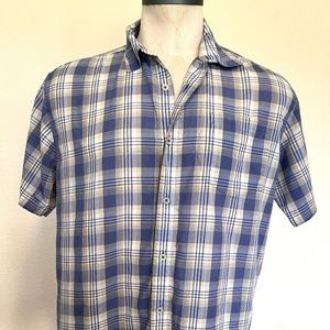 Patagonia Plaid Mens Short Sleeve - Blue - Size Large